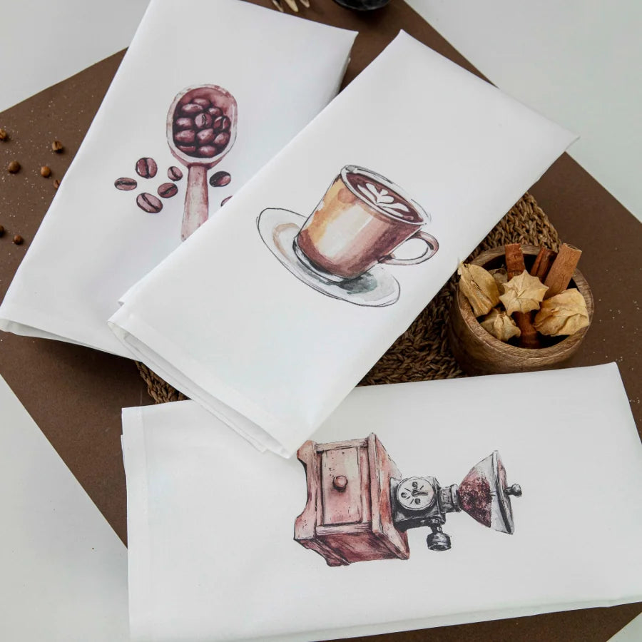 Ποτηρόπανα Κουζίνας Coffee Σετ 3ΤΜΧ από την εταιρεία Borea Home Textiles