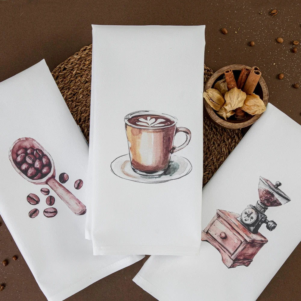 Ποτηρόπανα Κουζίνας Coffee Σετ 3ΤΜΧ από την εταιρεία Borea Home Textiles