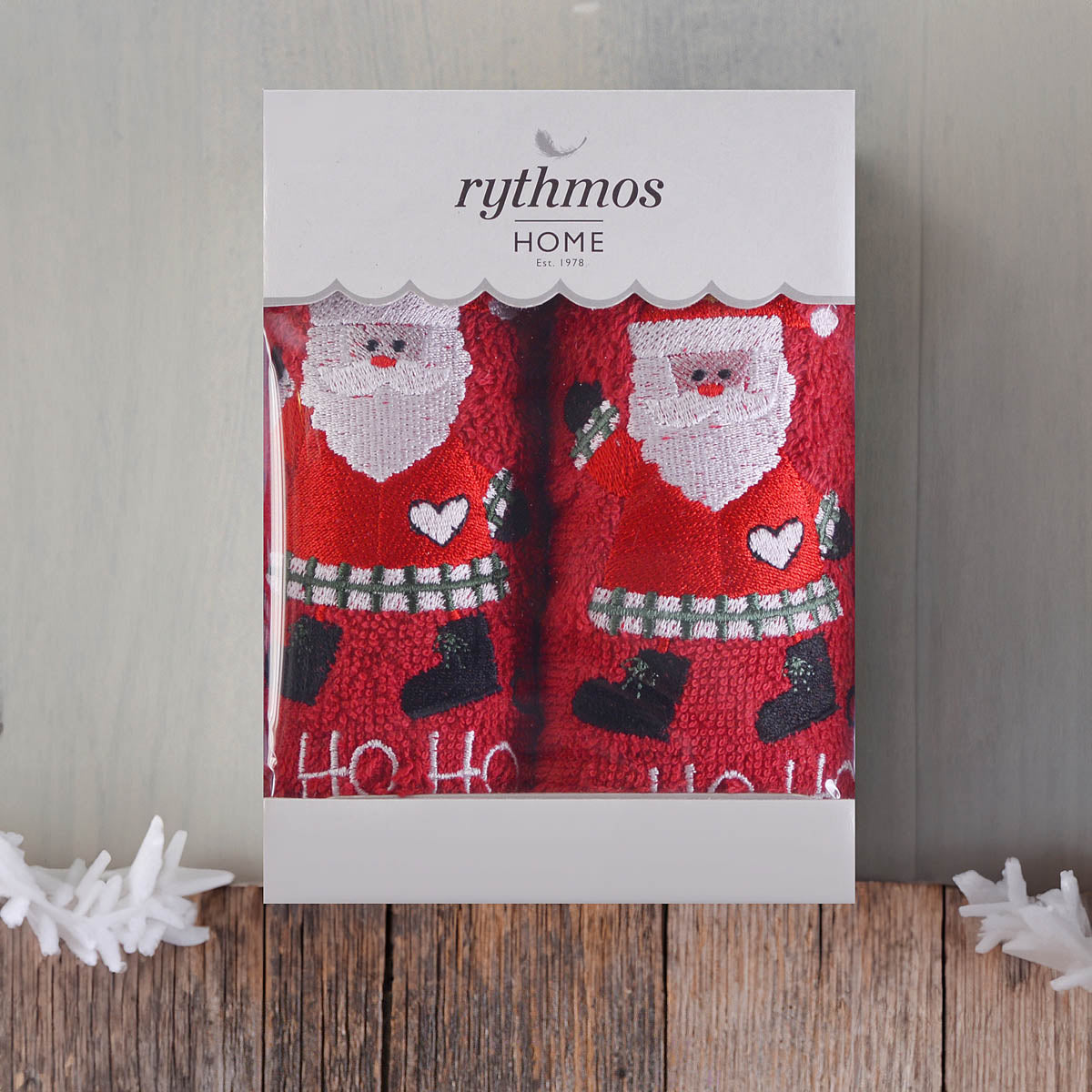 CHRISTMAS TERRY GIFT SET (1 ΑΓΙΟΣ ΒΑΣΙΛΗΣ) ΧΕΡΙΩΝ 2Χ(30Χ50) Κόκκινο-Κόκκινο ΧΕΡΙΩΝ 2Χ(30Χ50) από την εταιρεία Rythmos Home