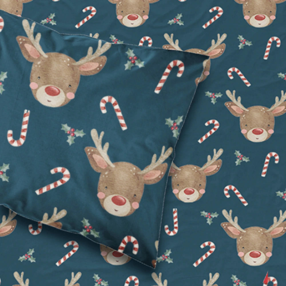 Σεντόνι Χριστουγεννιάτικο Rudolf Διπλό από την εταιρεία Borea Home Textiles