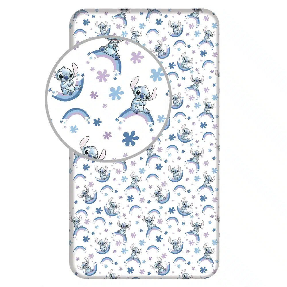 Σεντόνι Βαμβακερό Stitch Rainbow Μονό Με Λάστιχο από την εταιρεία Borea Home Textiles