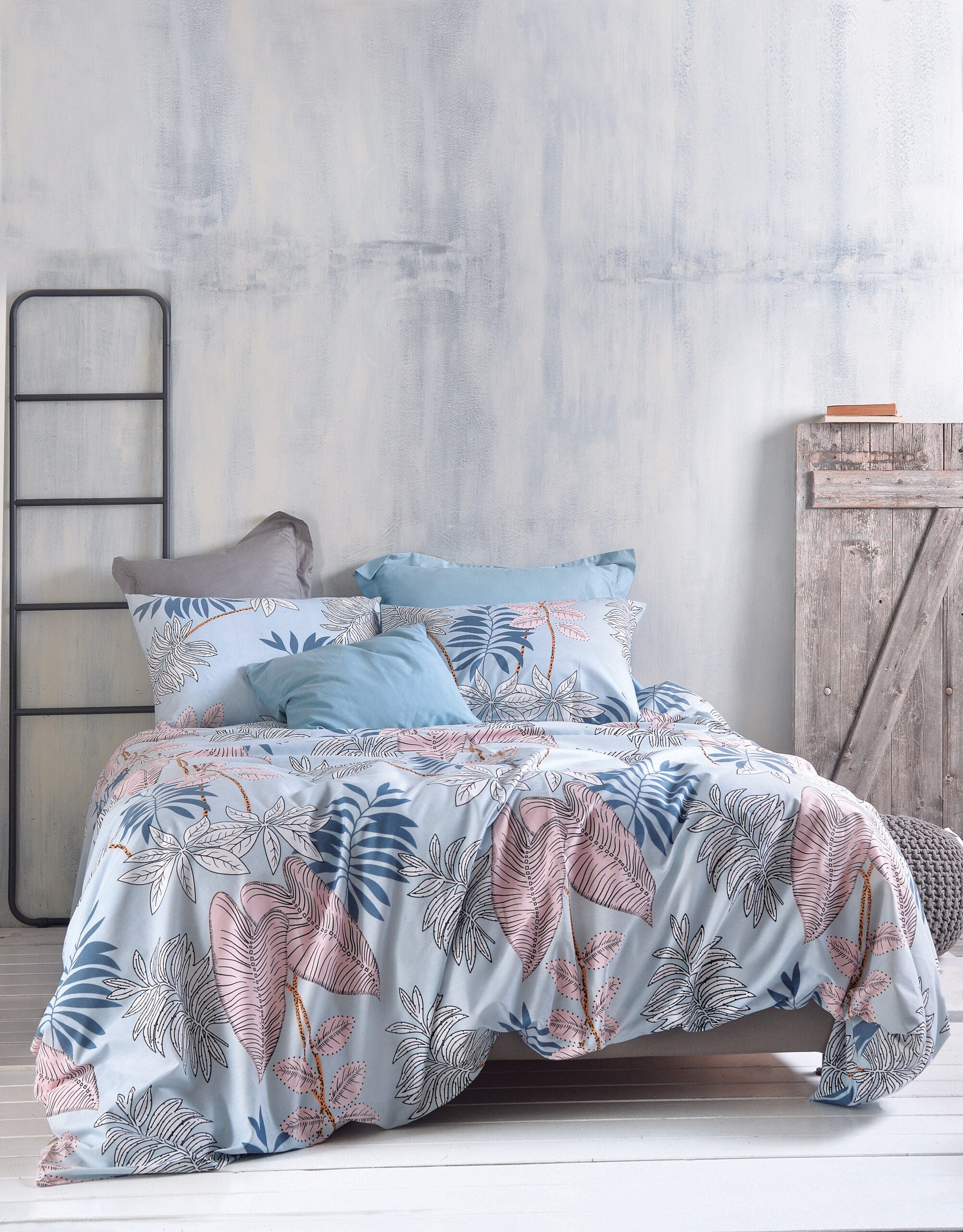 SOLANGE Μπλε - Σετ σεντόνια Next King Size Μπλε 260 x 280 από την εταιρεία Rythmos Home