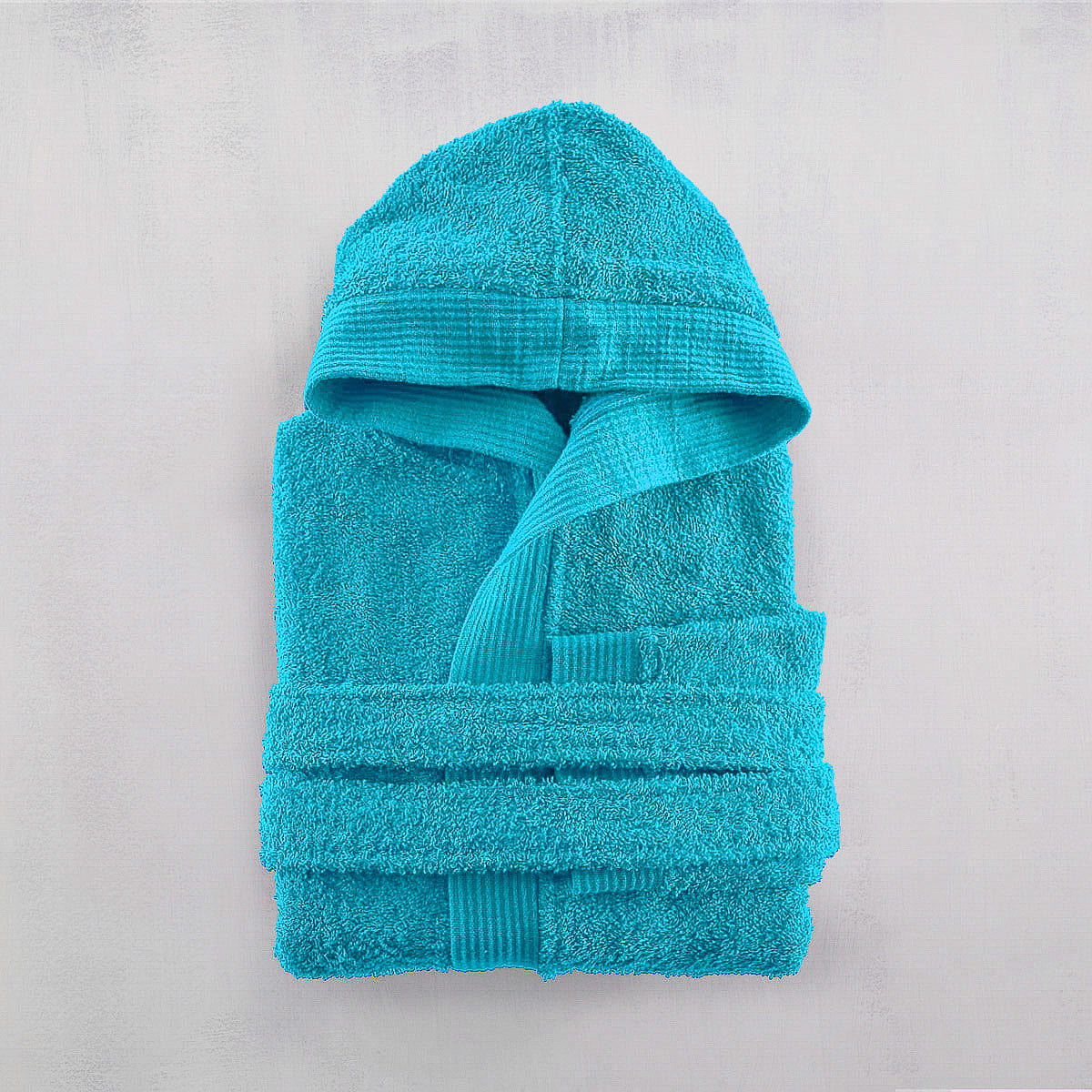 TWIST - Τυρκουάζ Μπουρνούζι παιδικό με κουκούλα Τιρκουαζ από την εταιρεία Rythmos Home