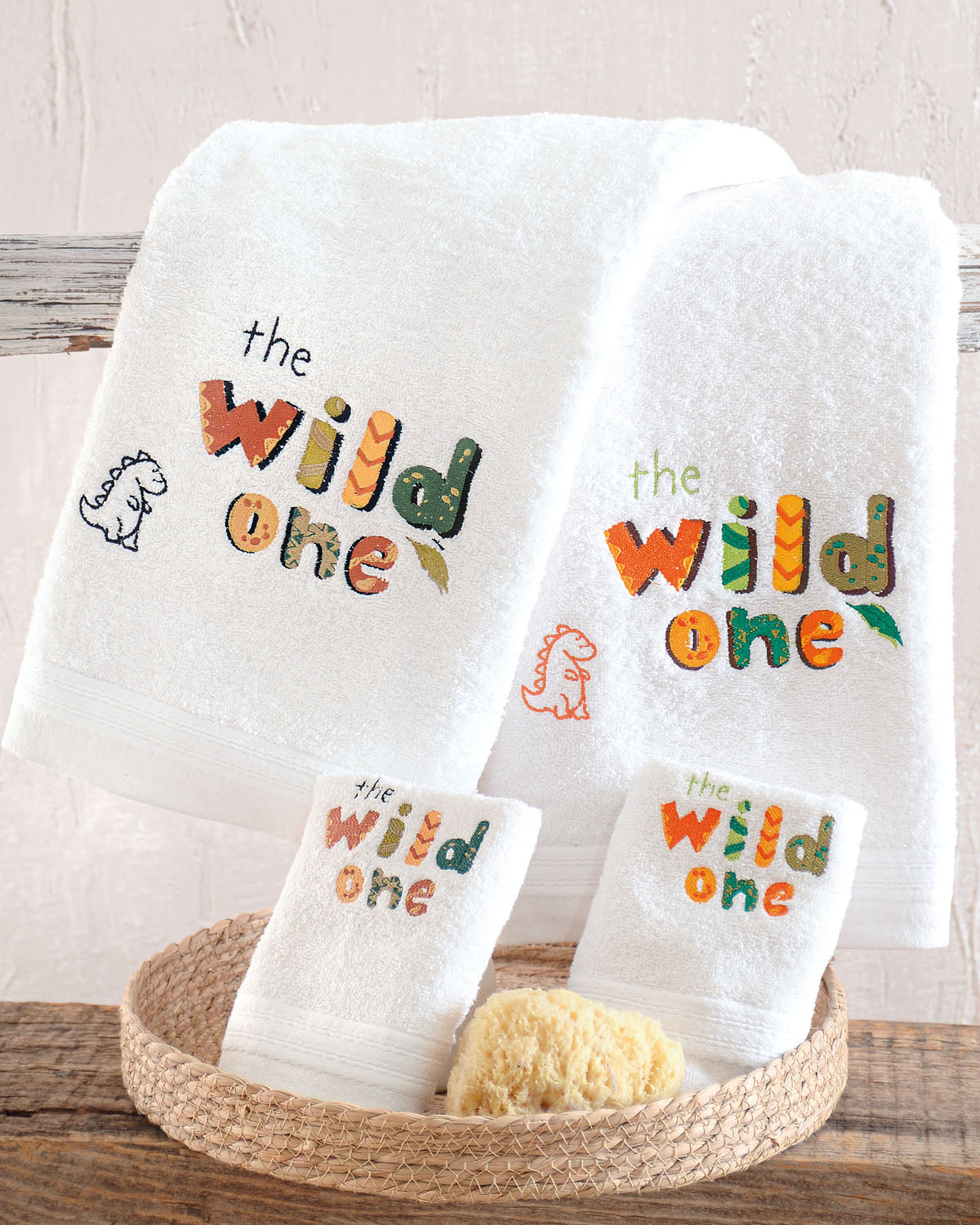 WILD BABY Πορτοκαλί - Σετ πετσέτες 2 τεμ. Σετ 2 Τεμαχίων Πορτοκαλί 30 x 50 70 x 140 από την εταιρεία Rythmos Home