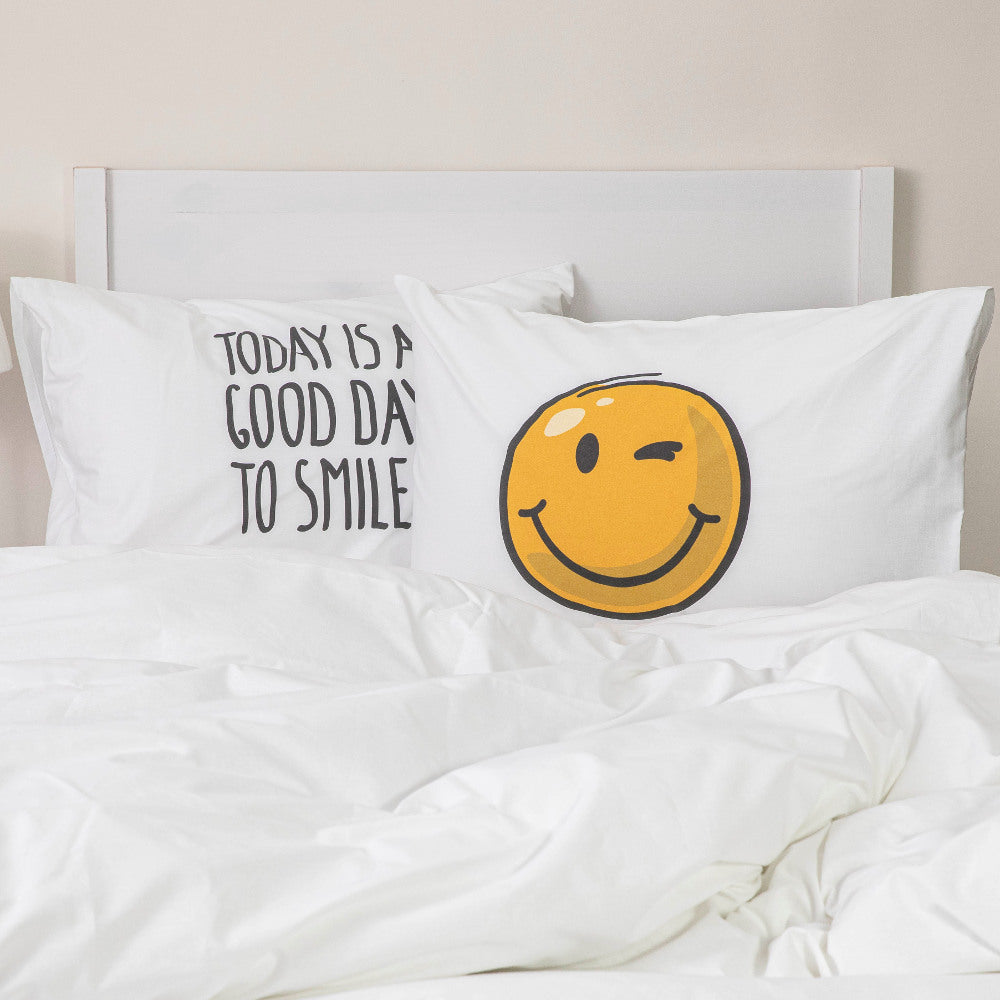Ζεύγος Μαξιλαροθήκες Smile από την εταιρεία Borea Home Textiles