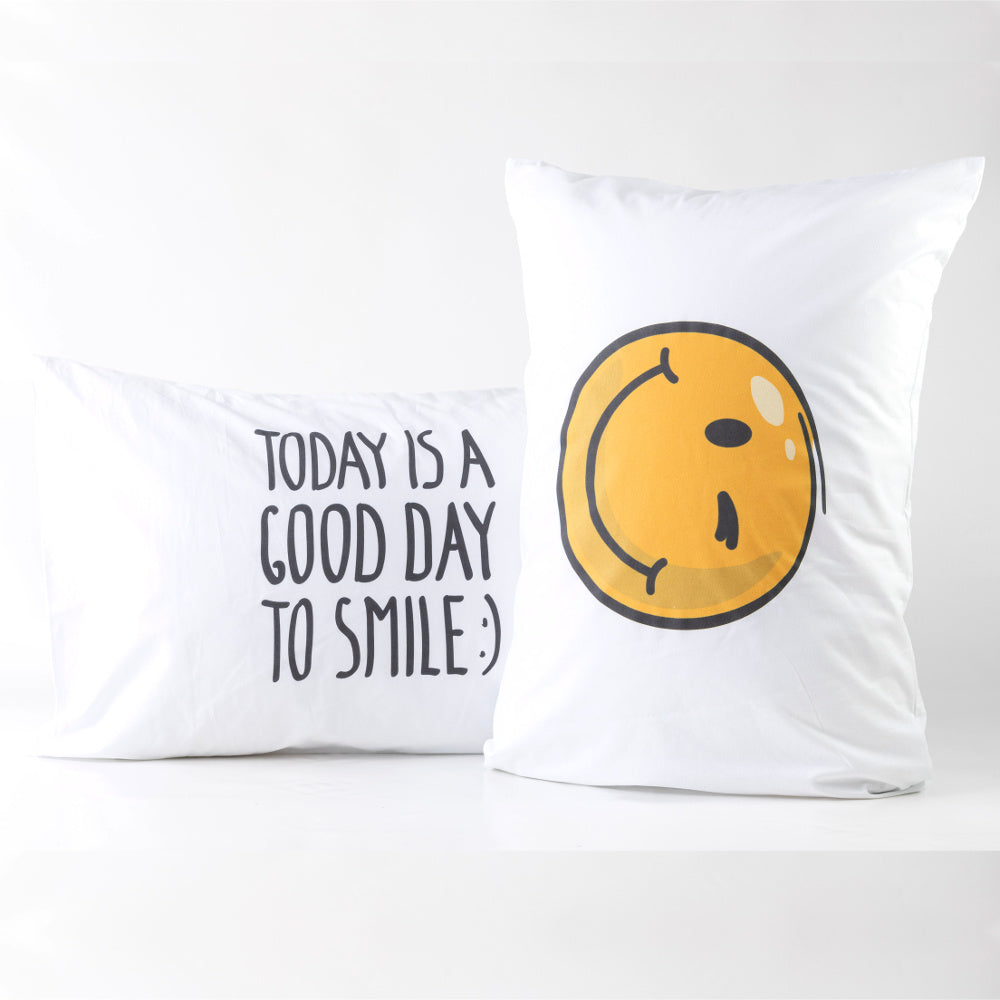 Ζεύγος Μαξιλαροθήκες Smile από την εταιρεία Borea Home Textiles
